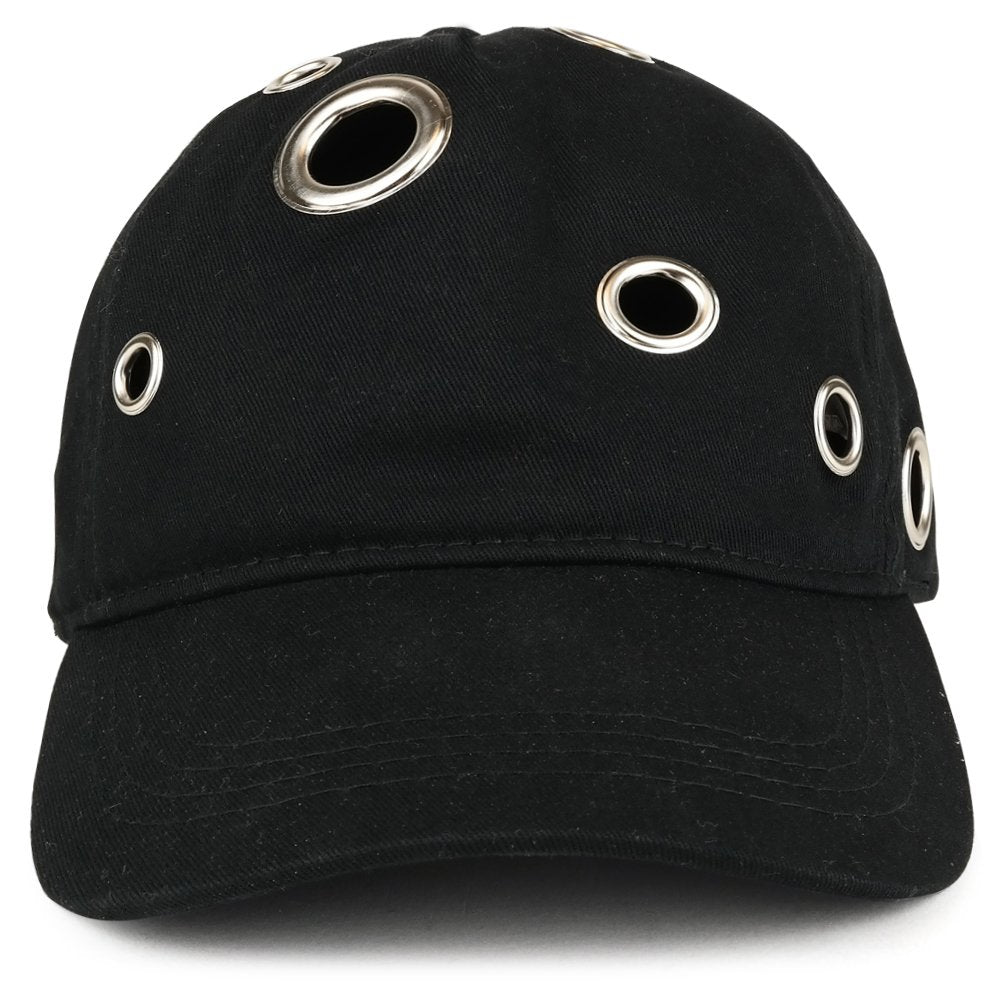 Trendy Apparel Shop Grommet Holed Unstructured Low Profile Adjustable Baseball Cap
