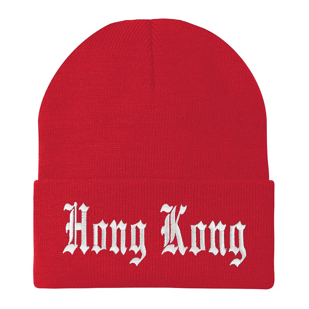 Trendy Apparel Shop Hong Kong Old English Embroidered Long Cuff Beanie
