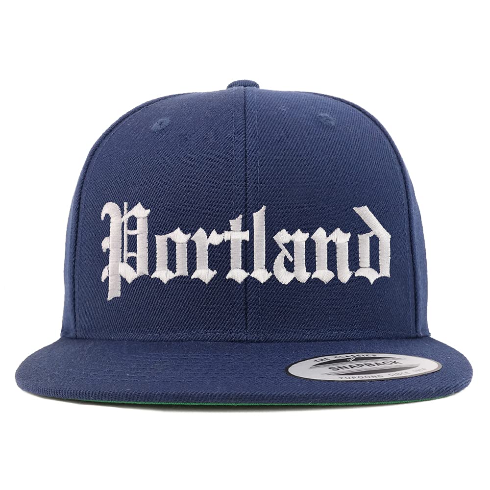 Trendy Apparel Shop Portland Old English Embroidered Flatbill Snapback