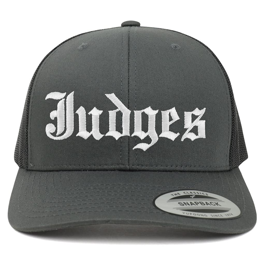 Trendy Apparel Shop Judges Old English 6 Panel Trucker Mesh Cap