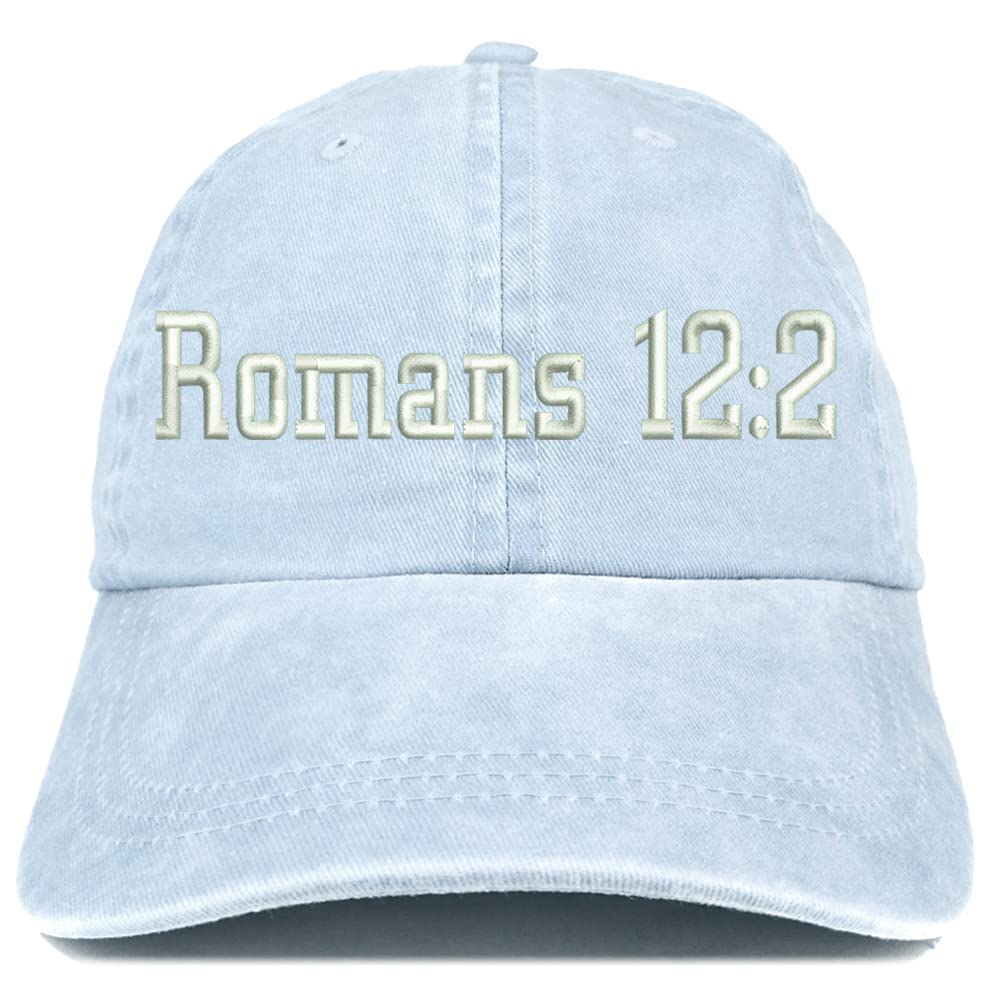 Trendy Apparel Shop Romans 12:2 Washed Pigment Dyed Baseball Cap