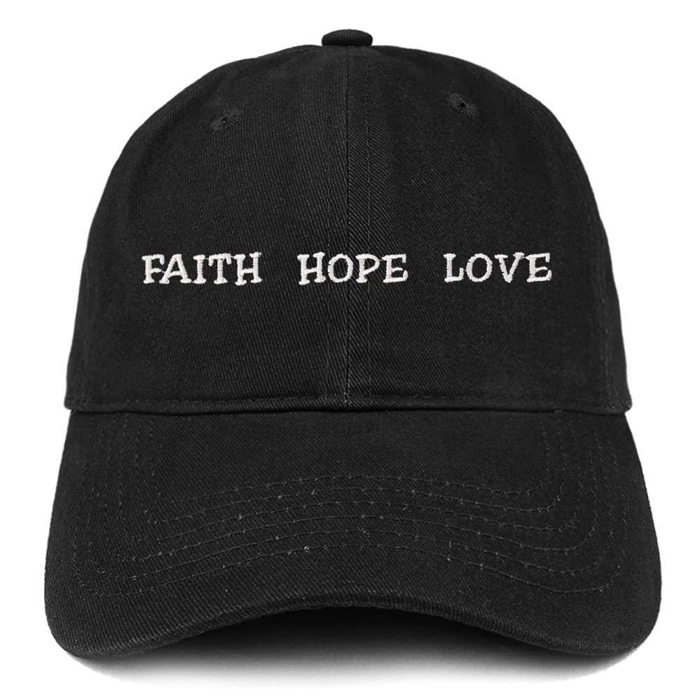 Trendy Apparel Shop Faith Hope Love Low Profile Soft Cotton Baseball Cap