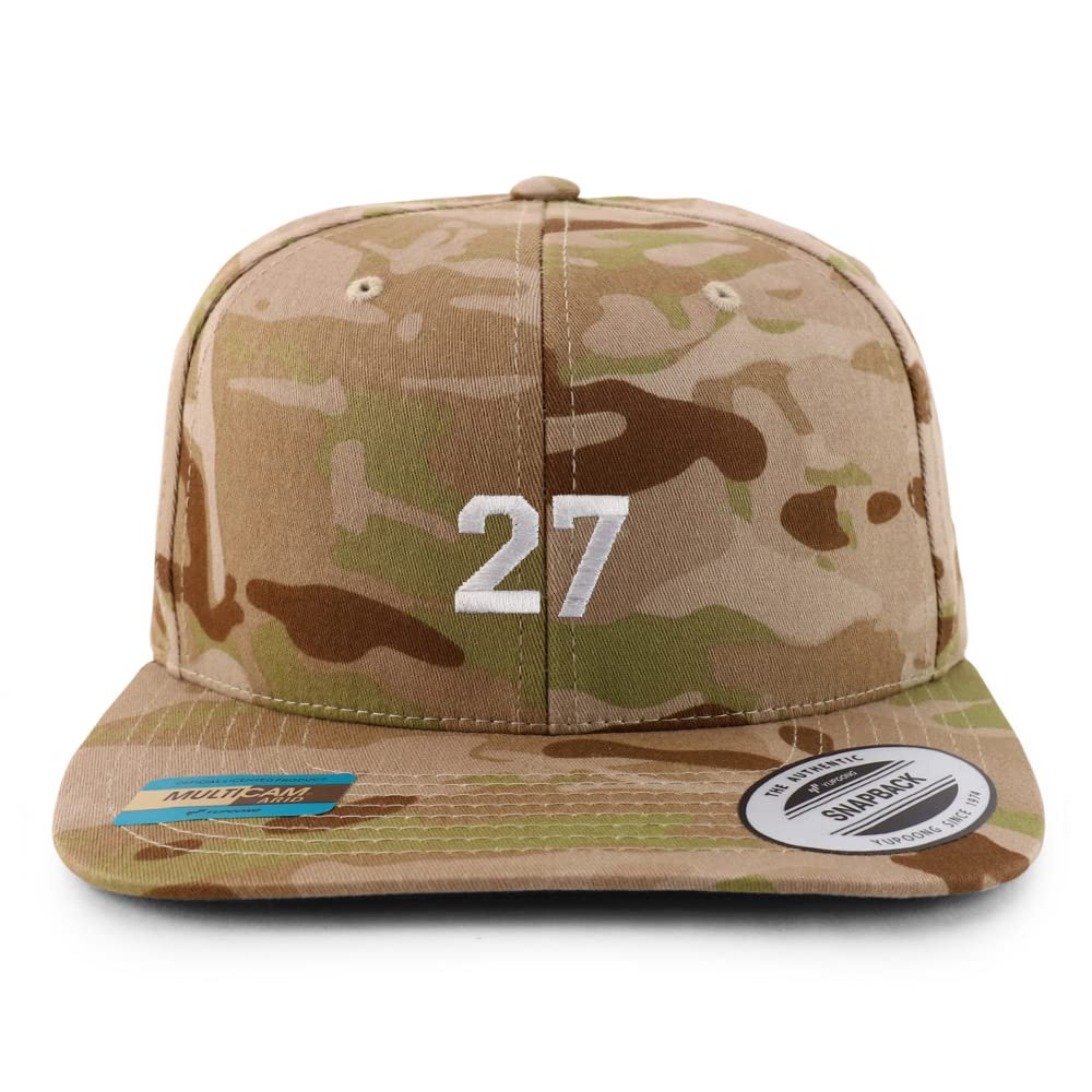 Trendy Apparel Shop Small Number 27 Embroidered Flatbill Snapback