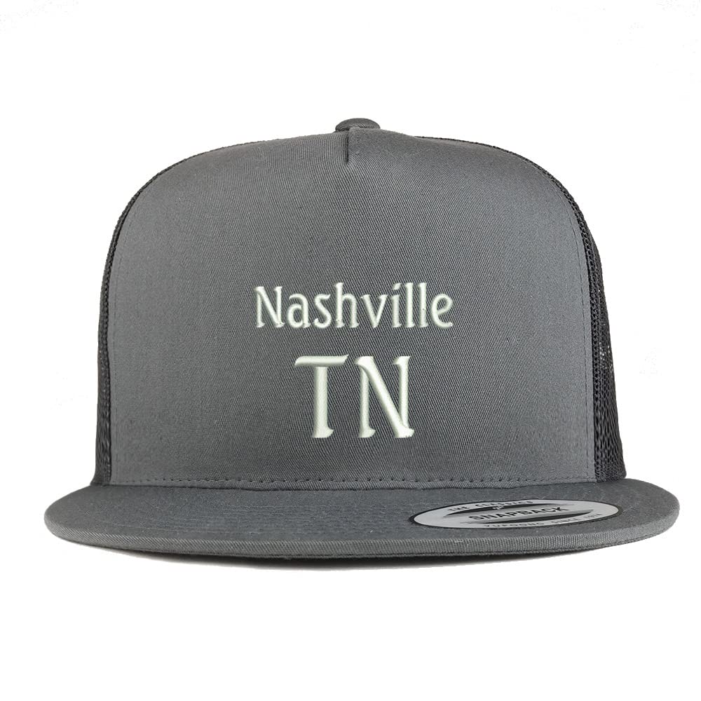 Trendy Apparel Shop Nashville TN Embroidered 5 Panel Flatbill Trucker Cap