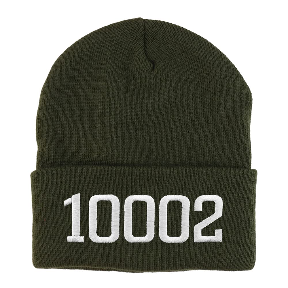 Trendy Apparel Shop 10002 New York Old English Embroidered Long Cuff Beanie