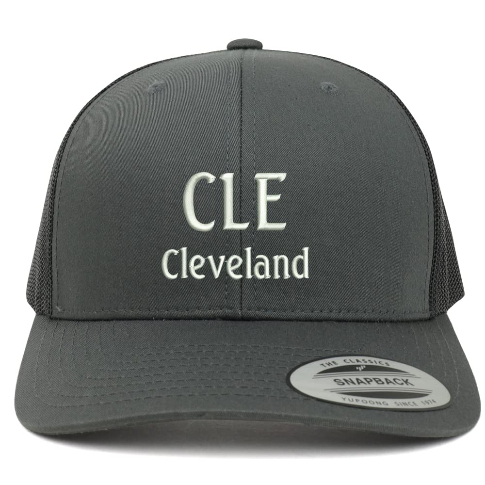 Trendy Apparel Shop CLE Cleveland Embroidered Retro Fit Trucker Mesh Cap