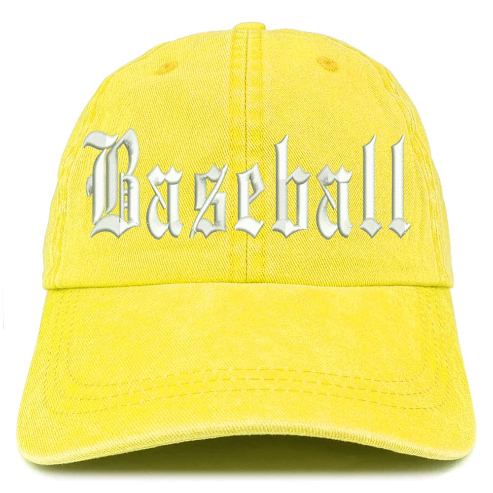 Trendy Apparel Shop Old English Baseball Washed Pigment Dyed Baseball Cap