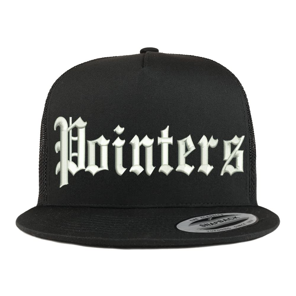 Trendy Apparel Shop Old English Pointers 5 Panel Flatbill Trucker Cap