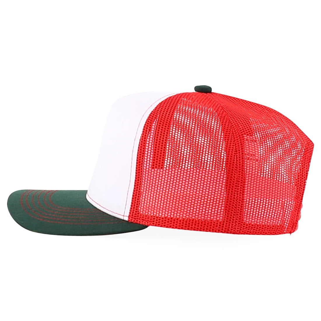 Trendy Apparel Shop 5 Panel Structured Trucker Cap with Mexico Flag Design Undervisor