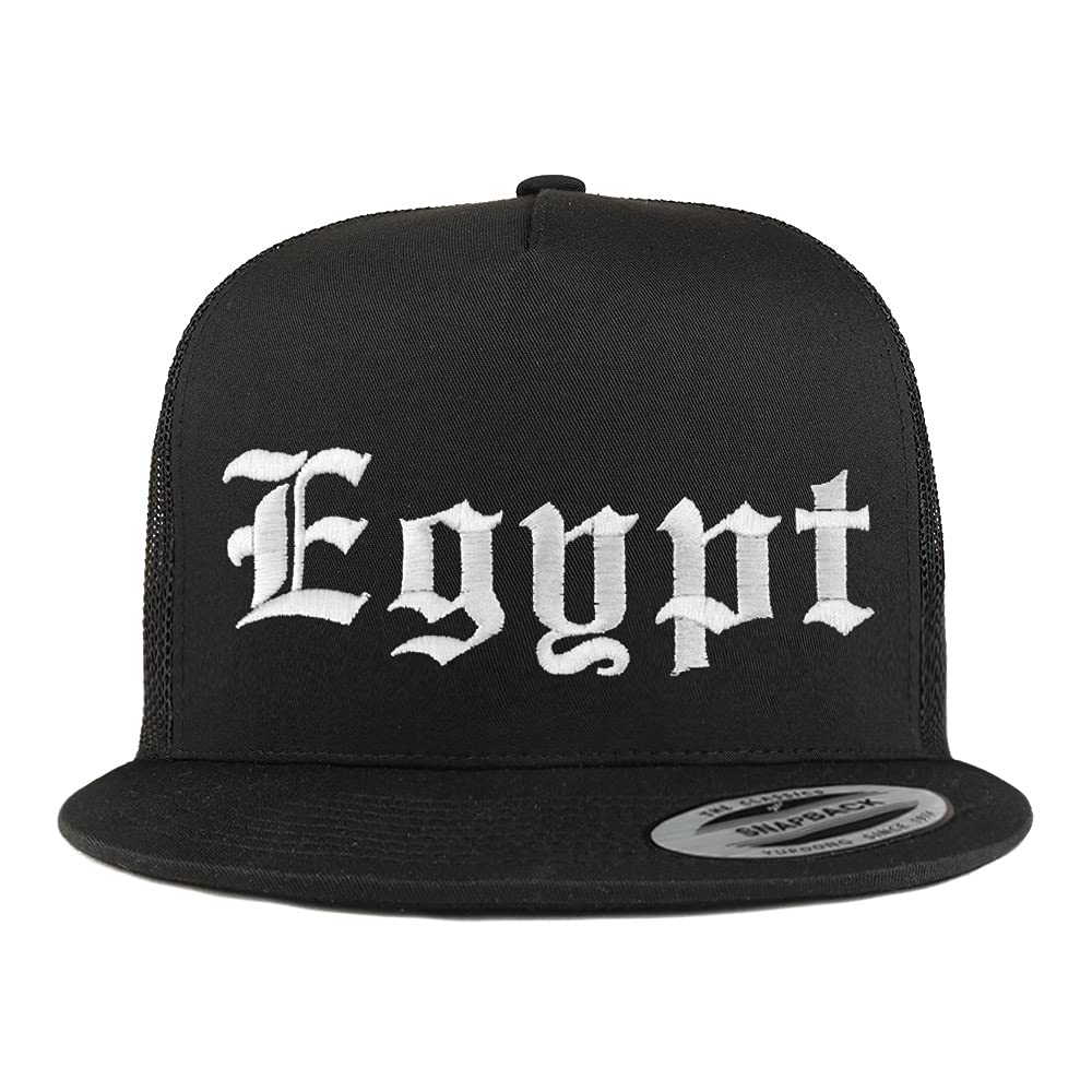 Trendy Apparel Shop Egypt Old English 5 Panel Flatbill Trucker Cap