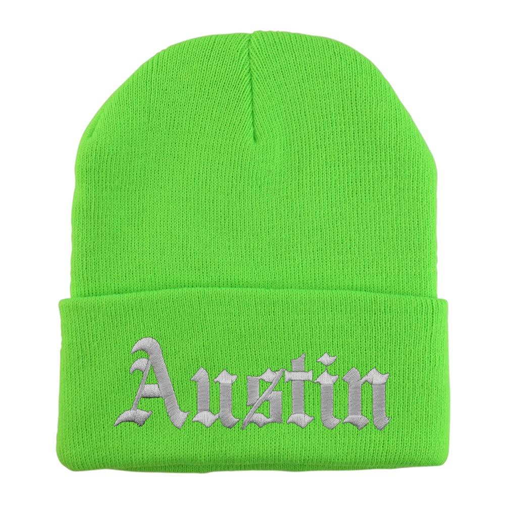 Trendy Apparel Shop Austin Old English Embroidered Long Cuff Beanie