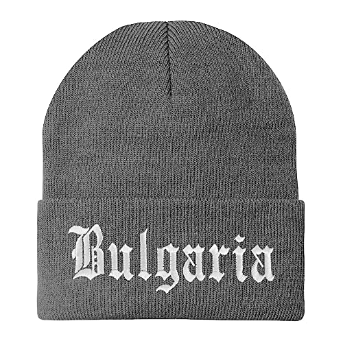 Trendy Apparel Shop Bulgaria Old English Embroidered Long Cuff Beanie