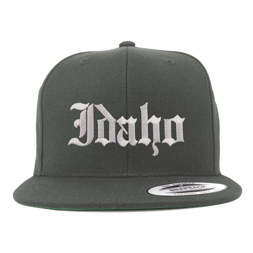 Trendy Apparel Shop Idaho State Old English Embroidered Flatbill Snapback