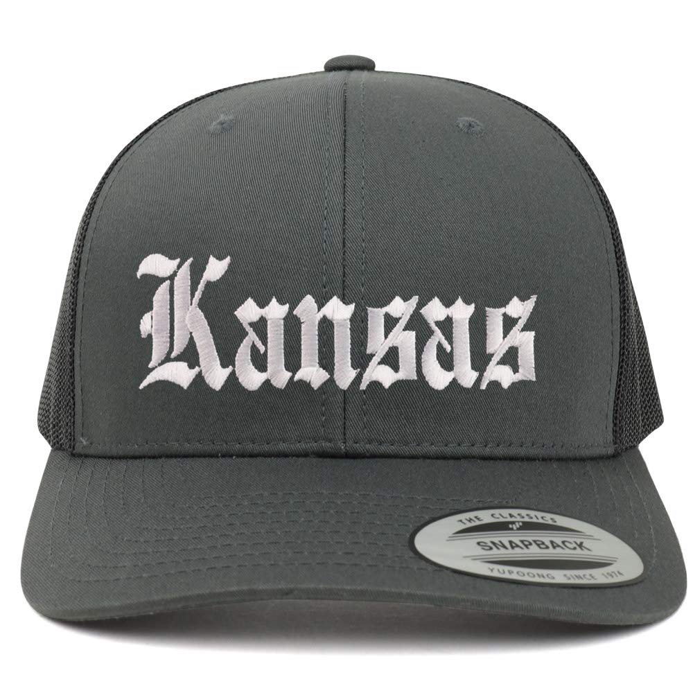 Trendy Apparel Shop Kansas State Old English 6 Panel Trucker Mesh Cap