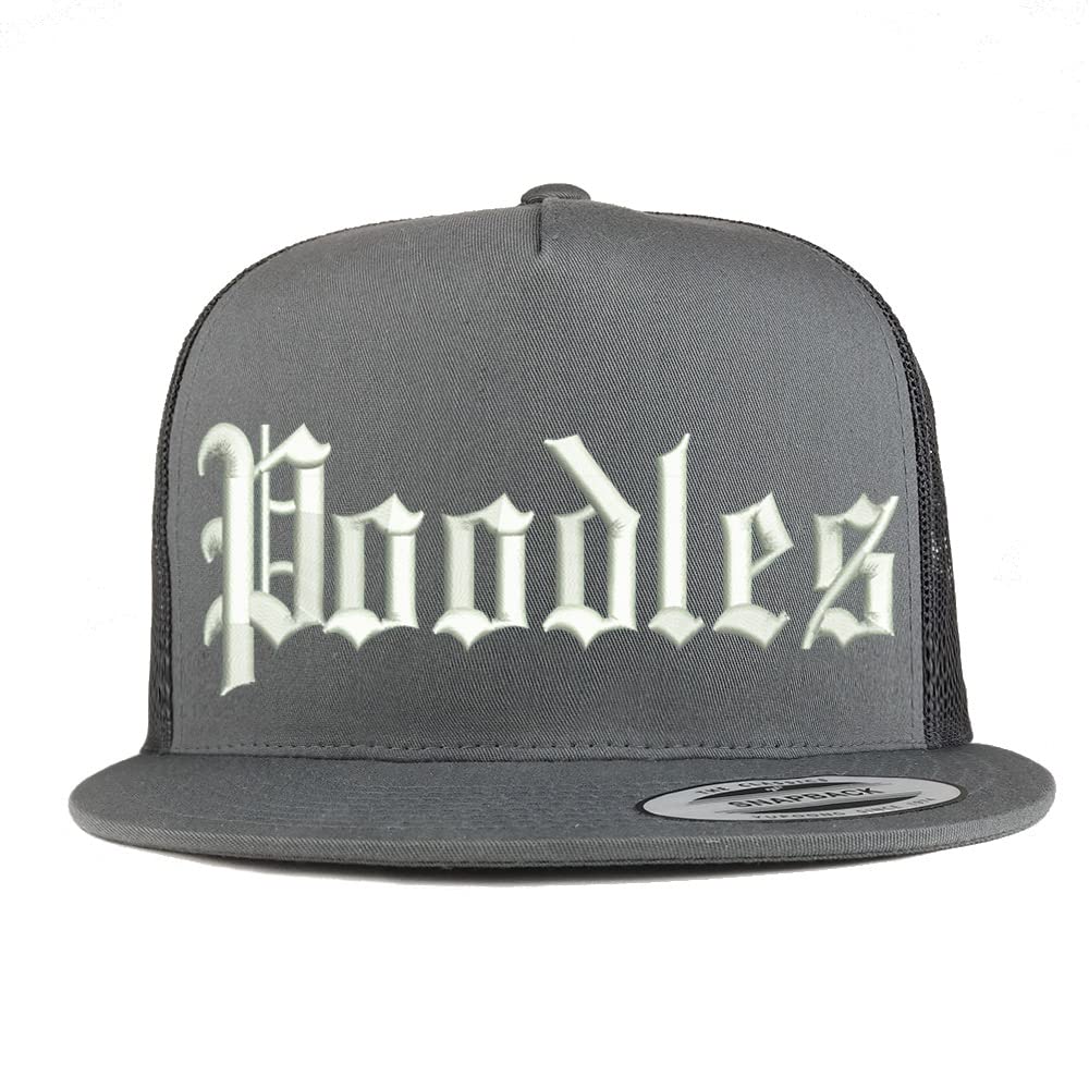 Trendy Apparel Shop Old English Poodles 5 Panel Flatbill Trucker Cap