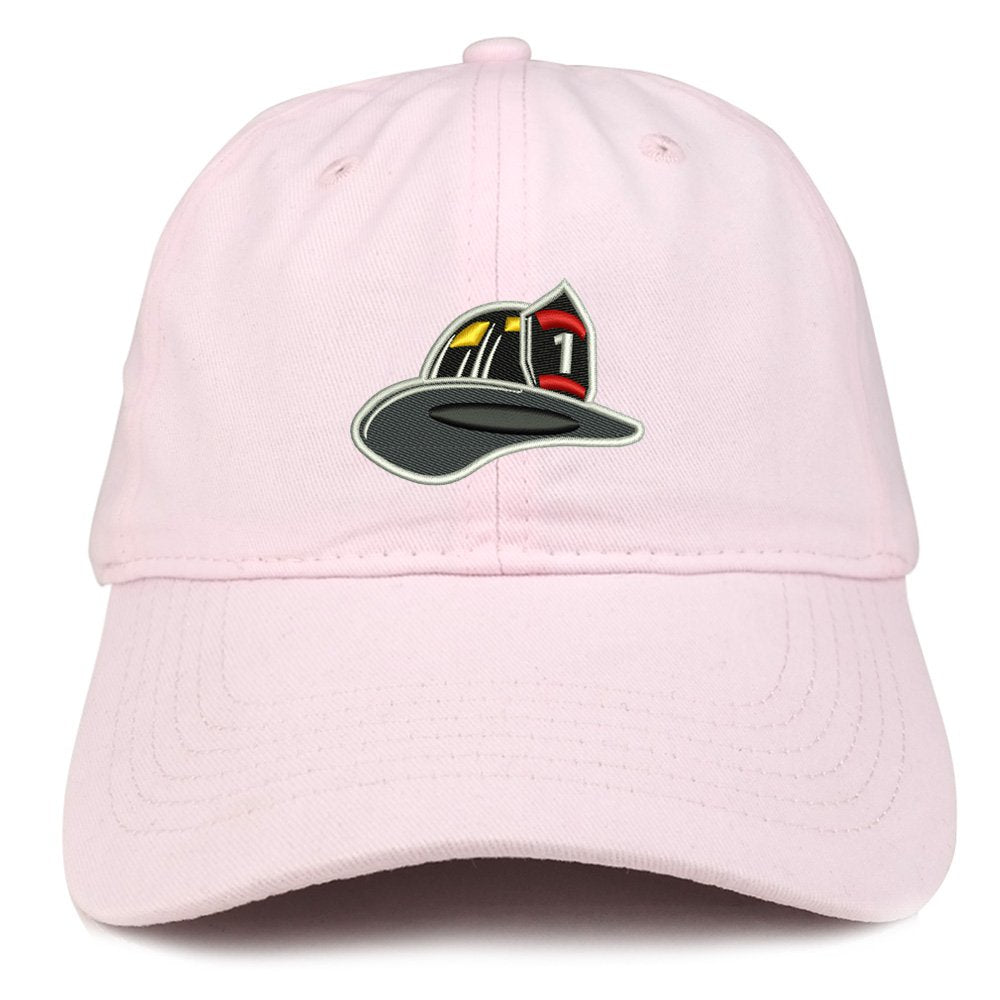 Trendy Apparel Shop Fire FD Hat Embroidered Brushed Cotton Dad Hat Ball Cap - Light Pink