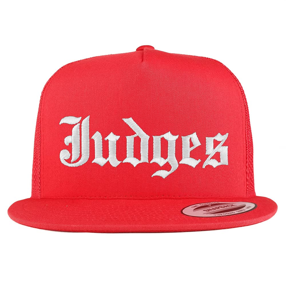 Trendy Apparel Shop Judges Old English 5 Panel Flatbill Trucker Cap