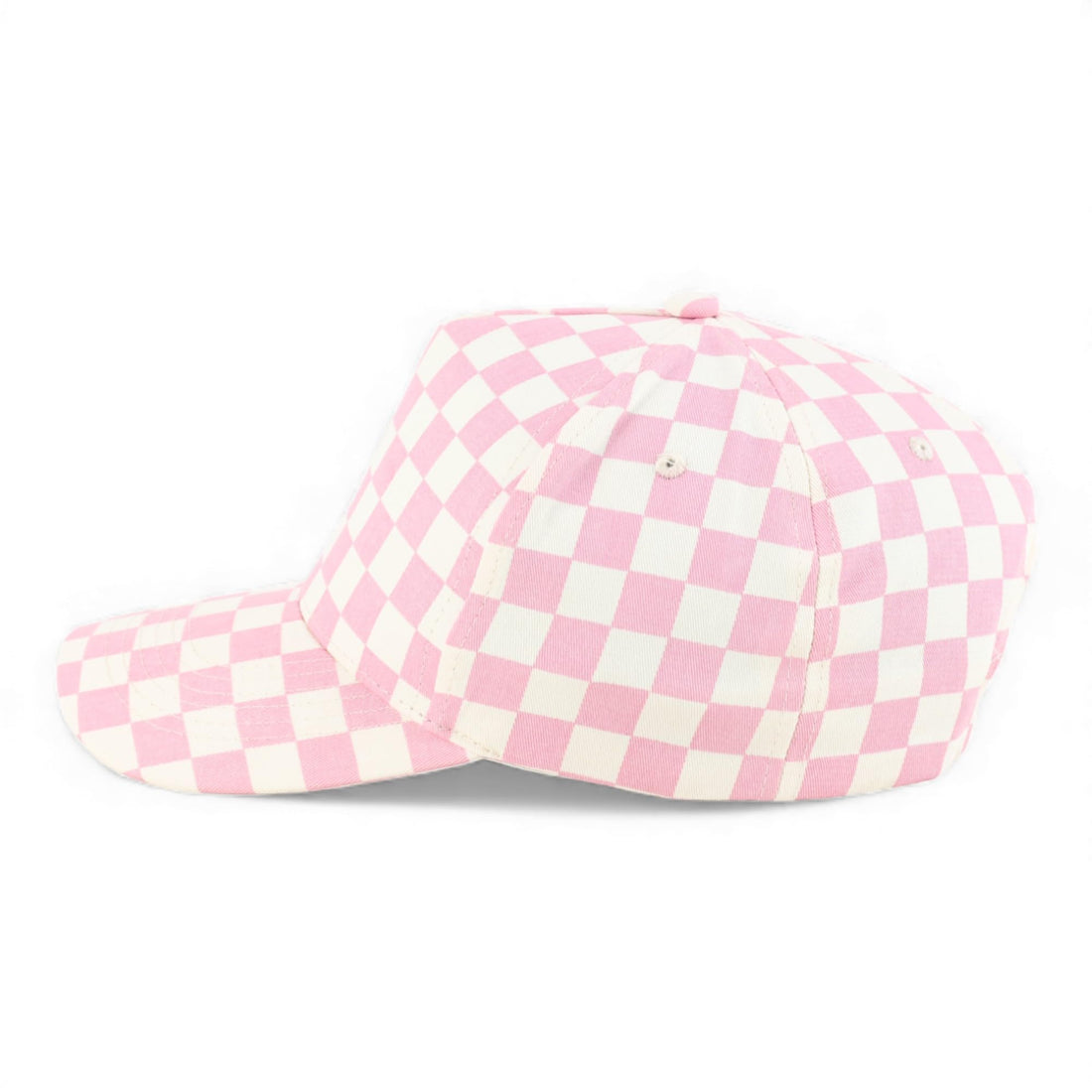 Trendy Apparel Shop Structured 5 Panel Checkered Print Baseball Cap