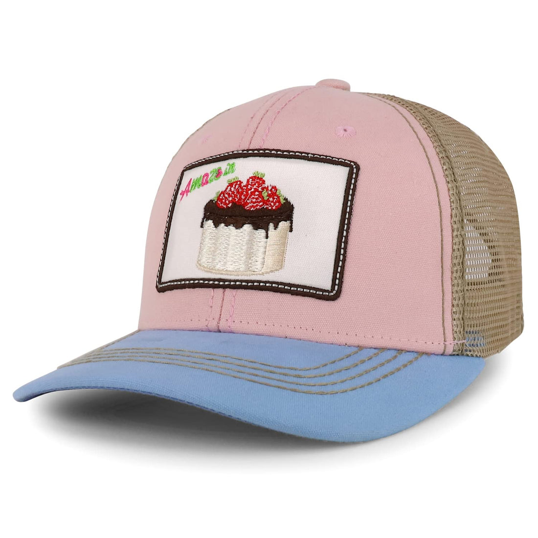 Trendy Apparel Shop Square Sweet Deserts Embroidered Trucker Baseball Cap