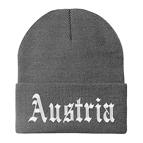 Trendy Apparel Shop Austria Old English Embroidered Long Cuff Beanie