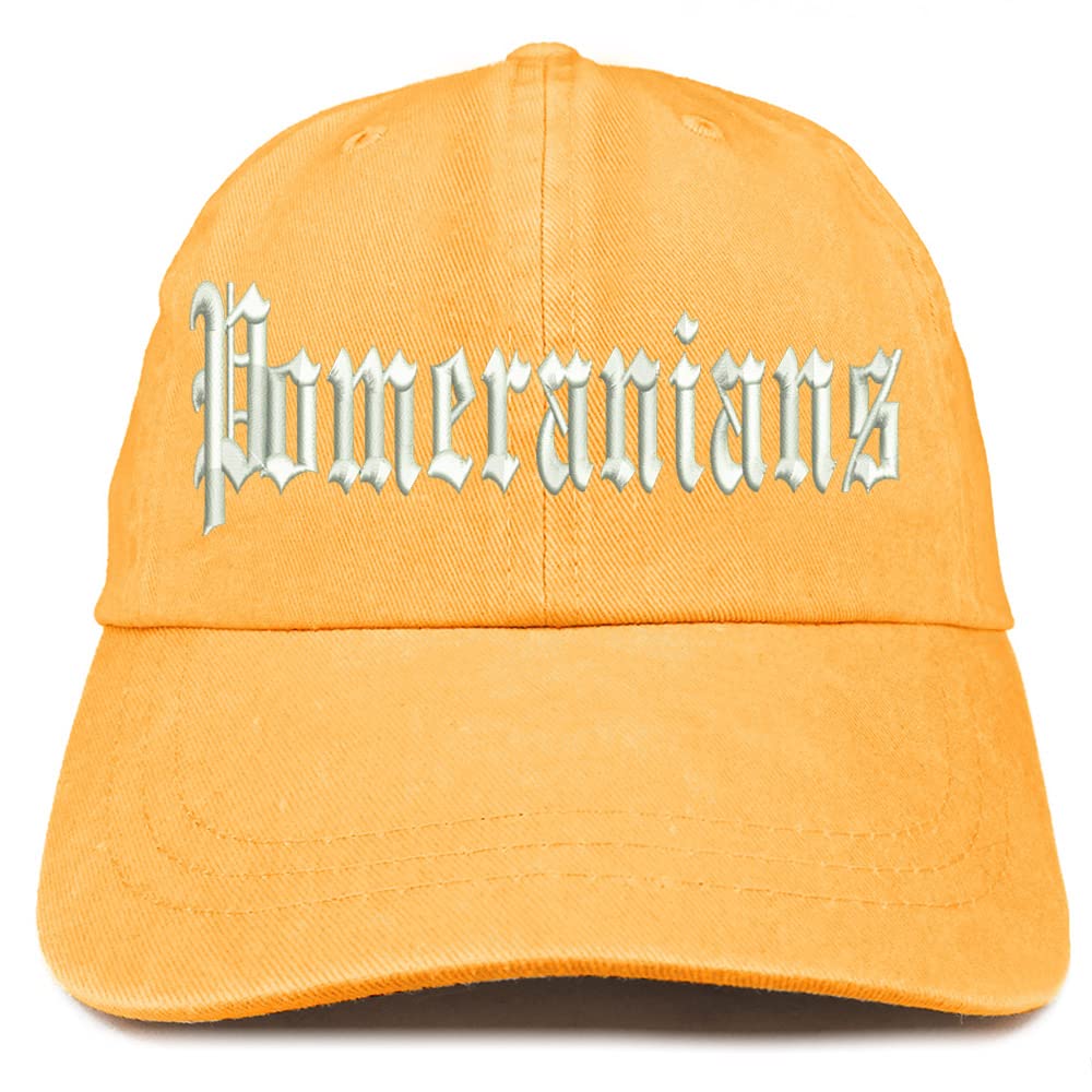 Trendy Apparel Shop Old English Pomeranians Washed Pigment Dyed Baseball Cap