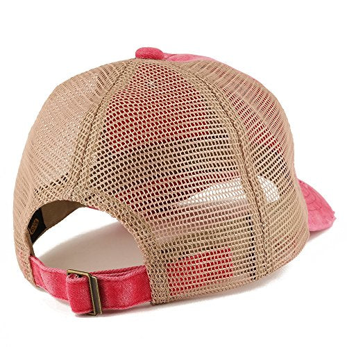 Trendy Apparel Shop Burger Patch Pigment Dyed Mesh Back Frayed Bill Trucker Cap