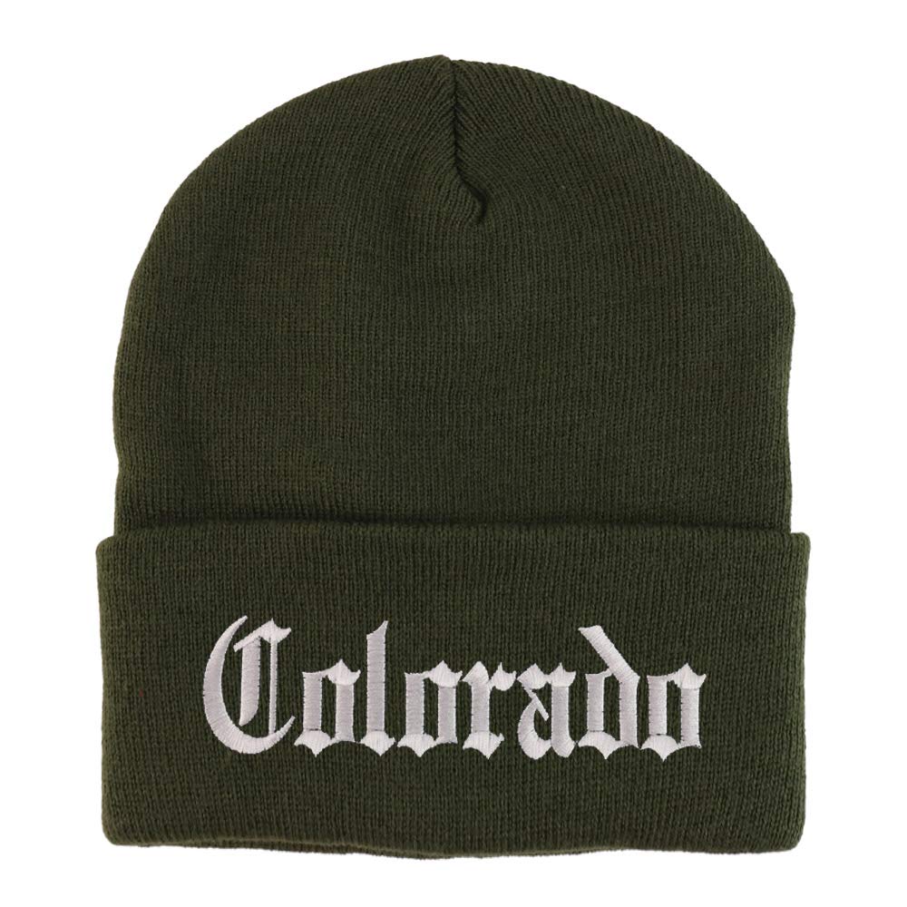 Trendy Apparel Shop Colorado State Old English Embroidered Long Cuff Beanie