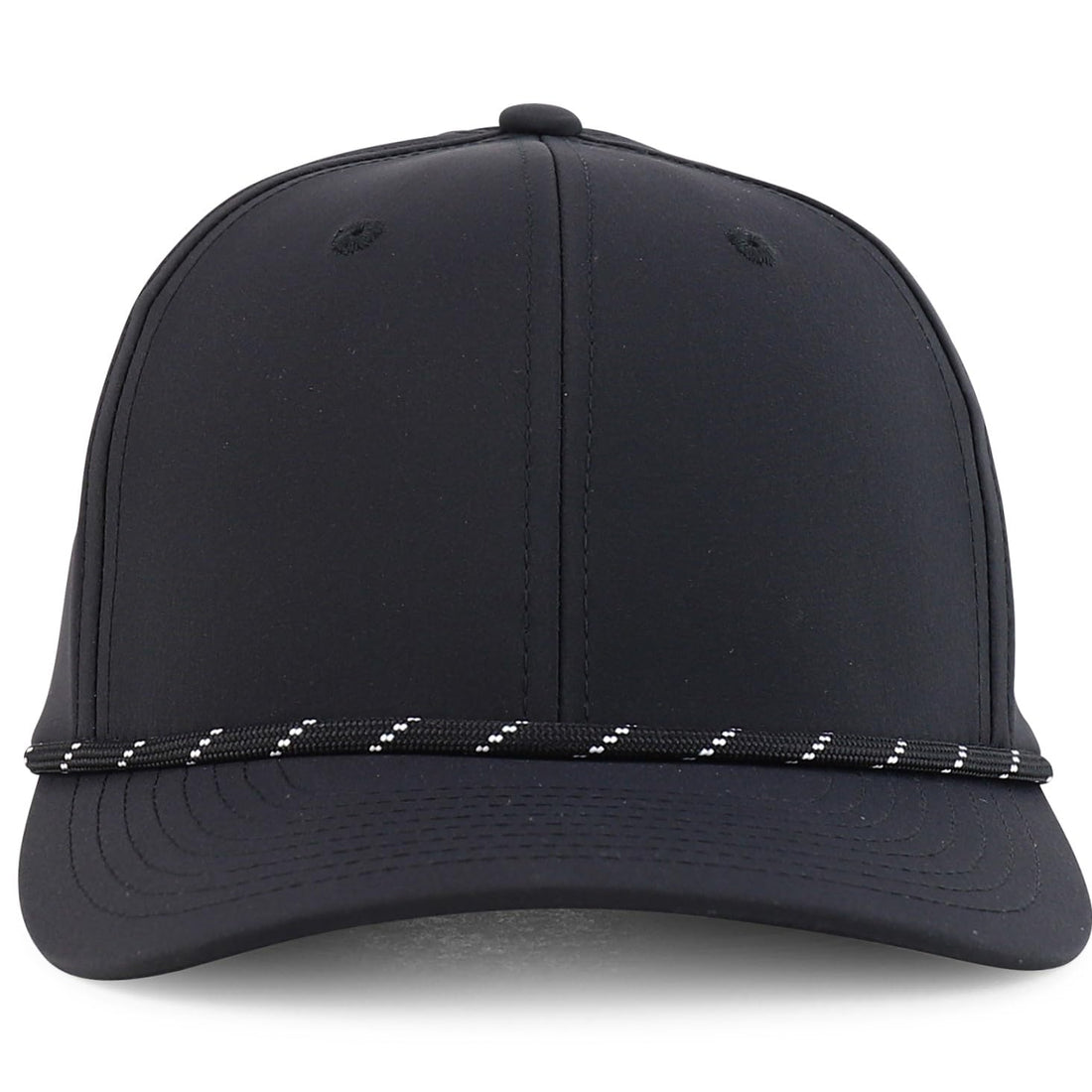 Trendy Apparel Shop 6 Panel Mid Profile Hybrid Perforated Cap with Rope