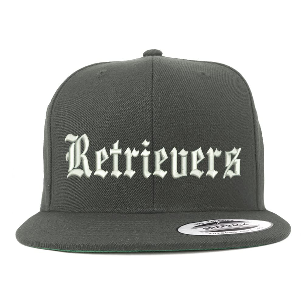 Trendy Apparel Shop Old English Retrivers Embroidered Flatbill Snapback