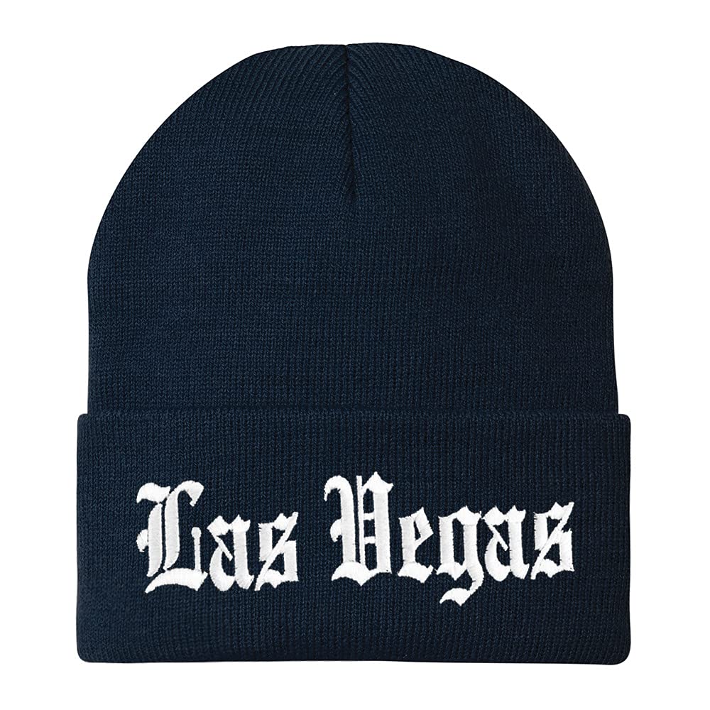 Trendy Apparel Shop Las Vegas Old English Embroidered Long Cuff Beanie