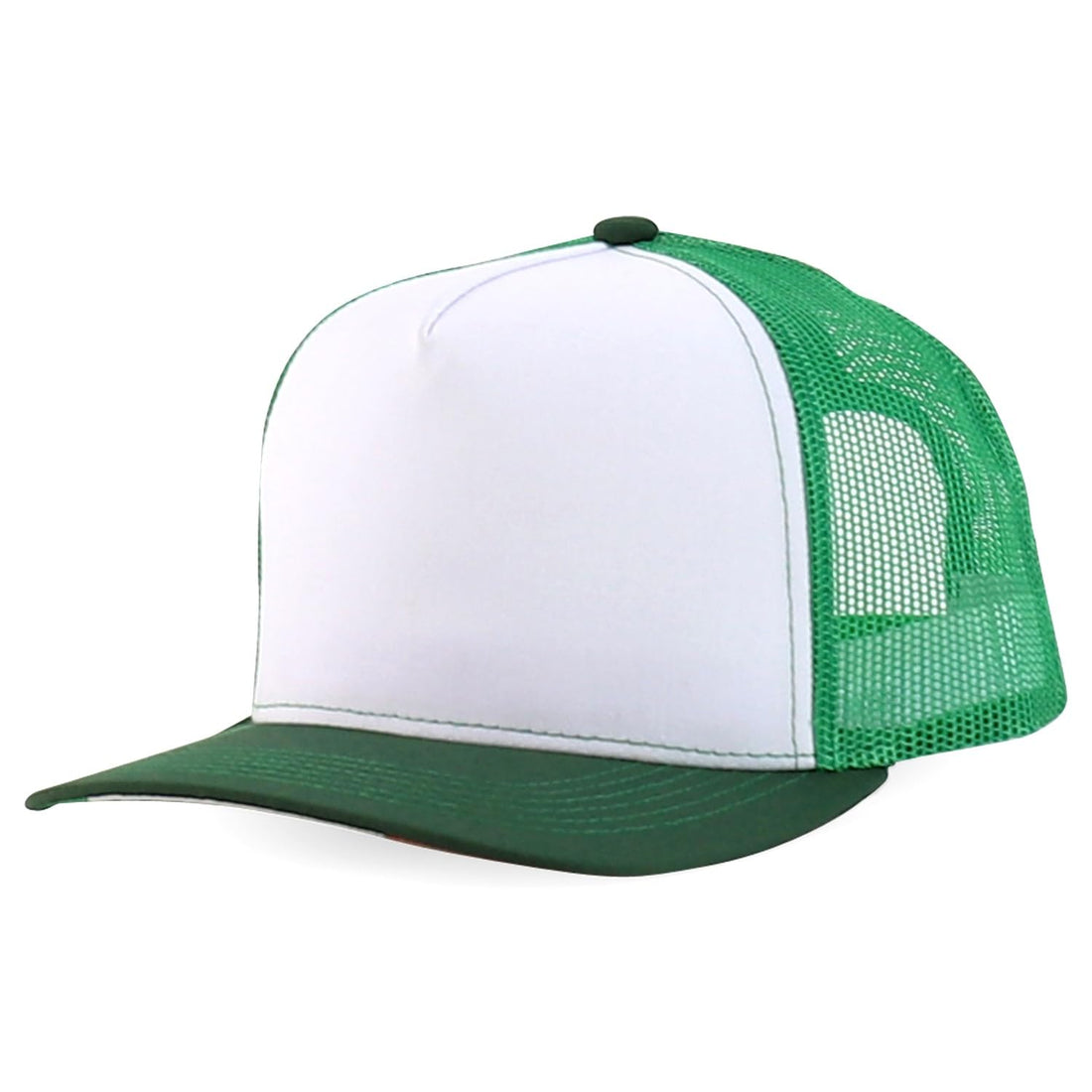 Trendy Apparel Shop 5 Panel Structured Trucker Cap with Mexico Flag Design Undervisor