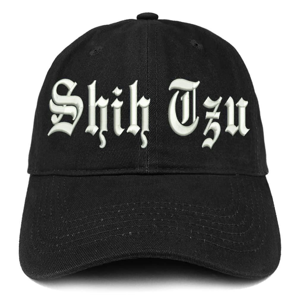Trendy Apparel Shop Old English Shih Tzu Low Profile Soft Cotton Baseball Cap