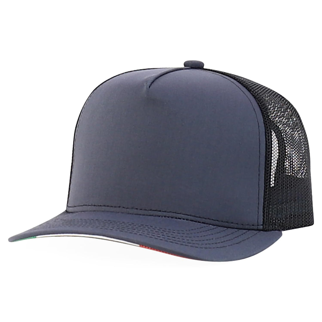 Trendy Apparel Shop 5 Panel Structured Trucker Cap with Mexico Flag Design Undervisor