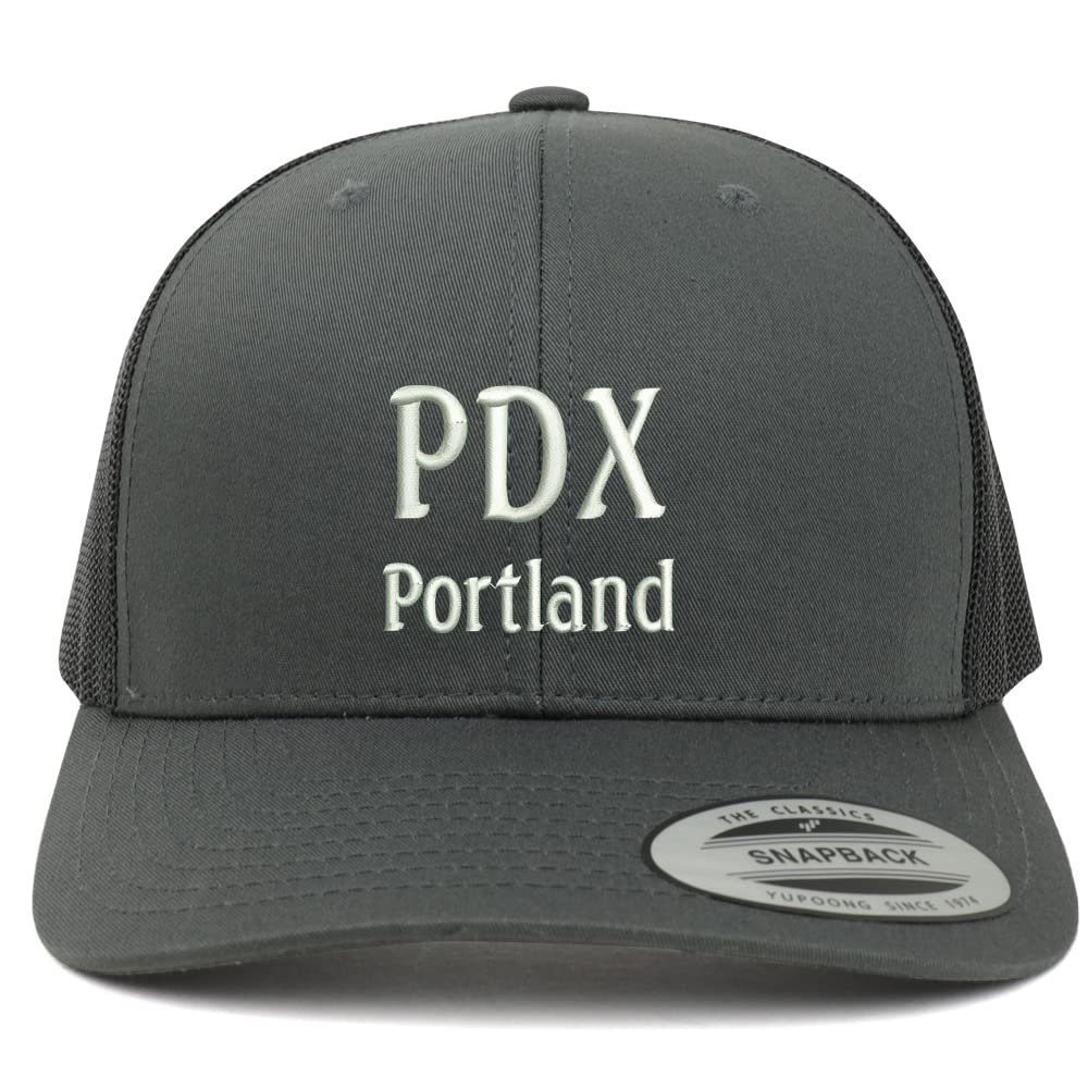 Trendy Apparel Shop PDX Portland Embroidered Retro Fit Trucker Mesh Cap