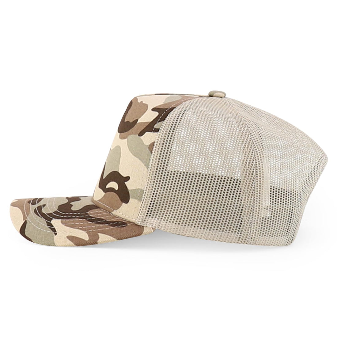 Trendy Apparel Shop 5 Panel Structured Crown Curved Bill Trucker Cap