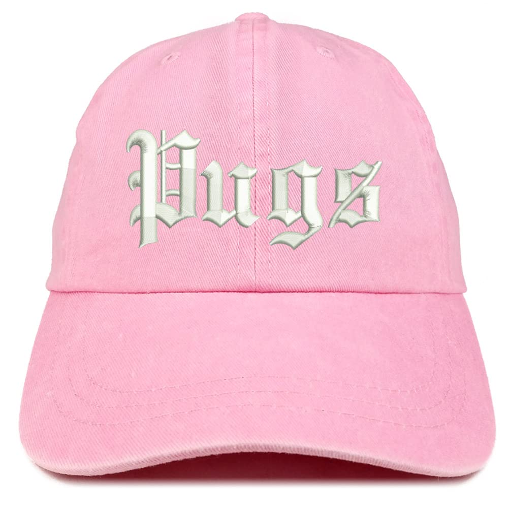 Trendy Apparel Shop Old English Pugs Washed Pigment Dyed Baseball Cap