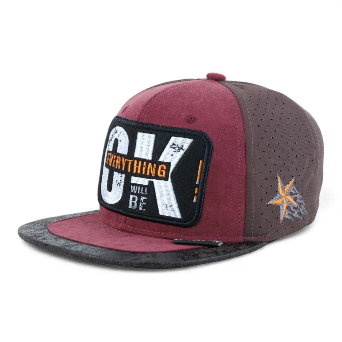 Trendy Apparel Shop Everything Will Be Ok Embroidered Suded Mesh Back Cap