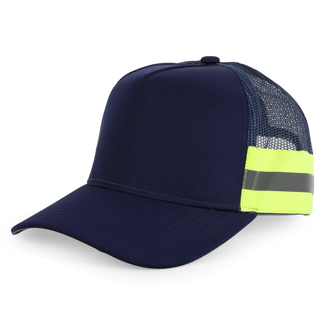 Trendy Apparel Shop XXL Oversized Reflective High Visibility Safety Trucker Cap