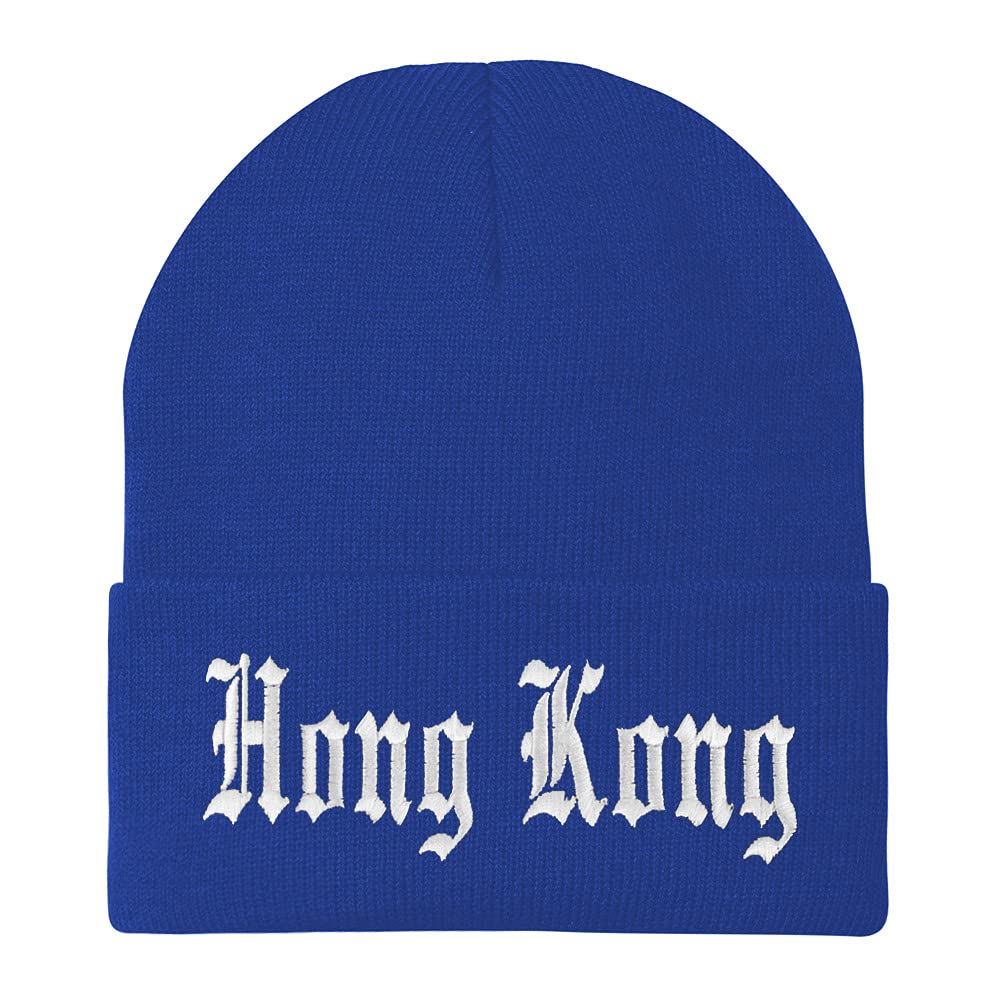 Trendy Apparel Shop Hong Kong Old English Embroidered Long Cuff Beanie