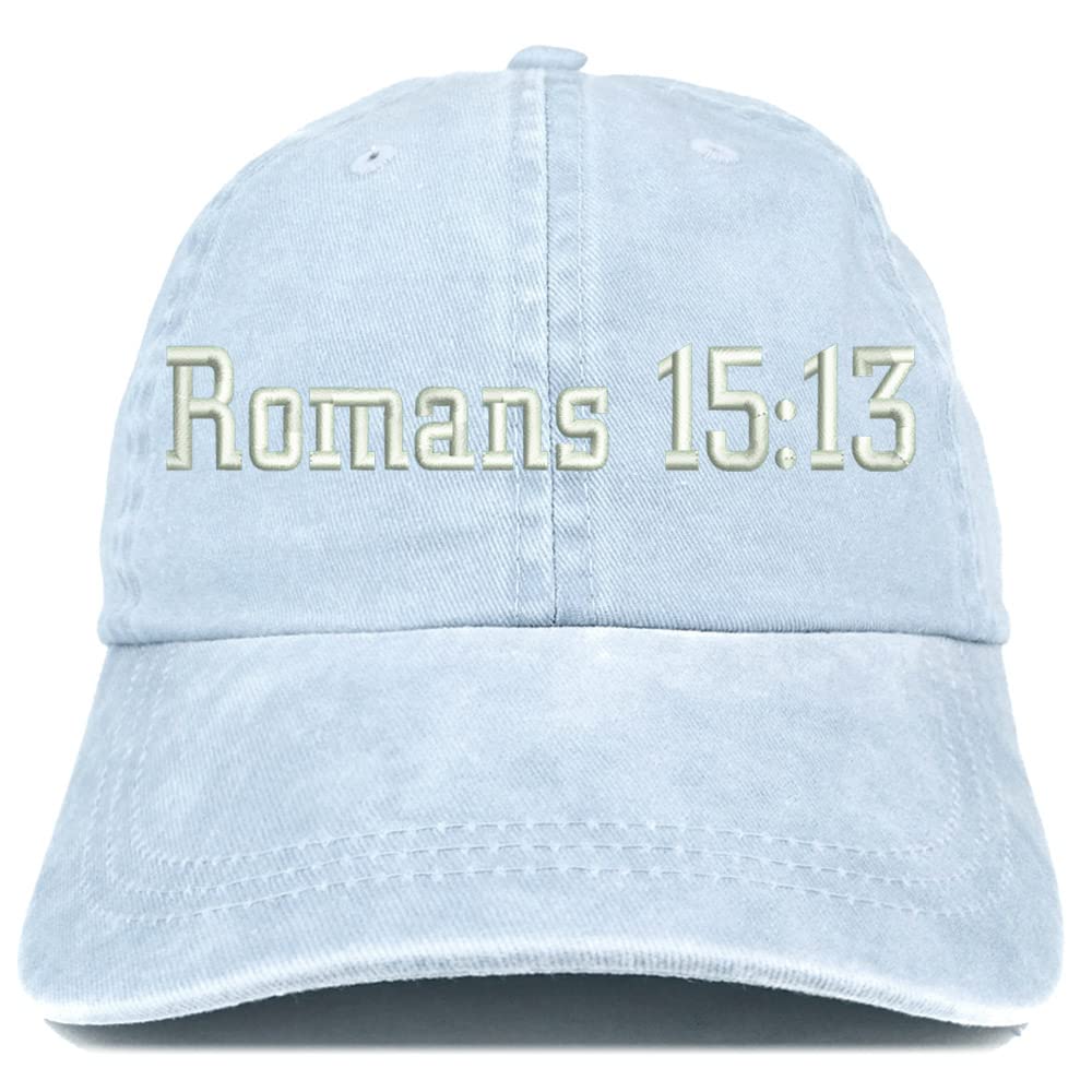 Trendy Apparel Shop Romans 15:13 Washed Pigment Dyed Baseball Cap