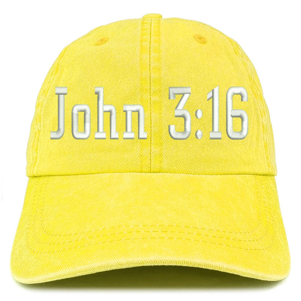 Trendy Apparel Shop John 3:16 Washed Pigment Dyed Baseball Cap