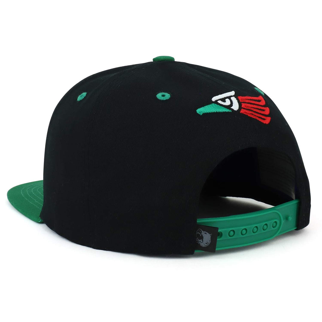 Trendy Apparel Shop Hecho En Mexico Eagle 3D Embroidered Cotton Snapback Cap - Black Green