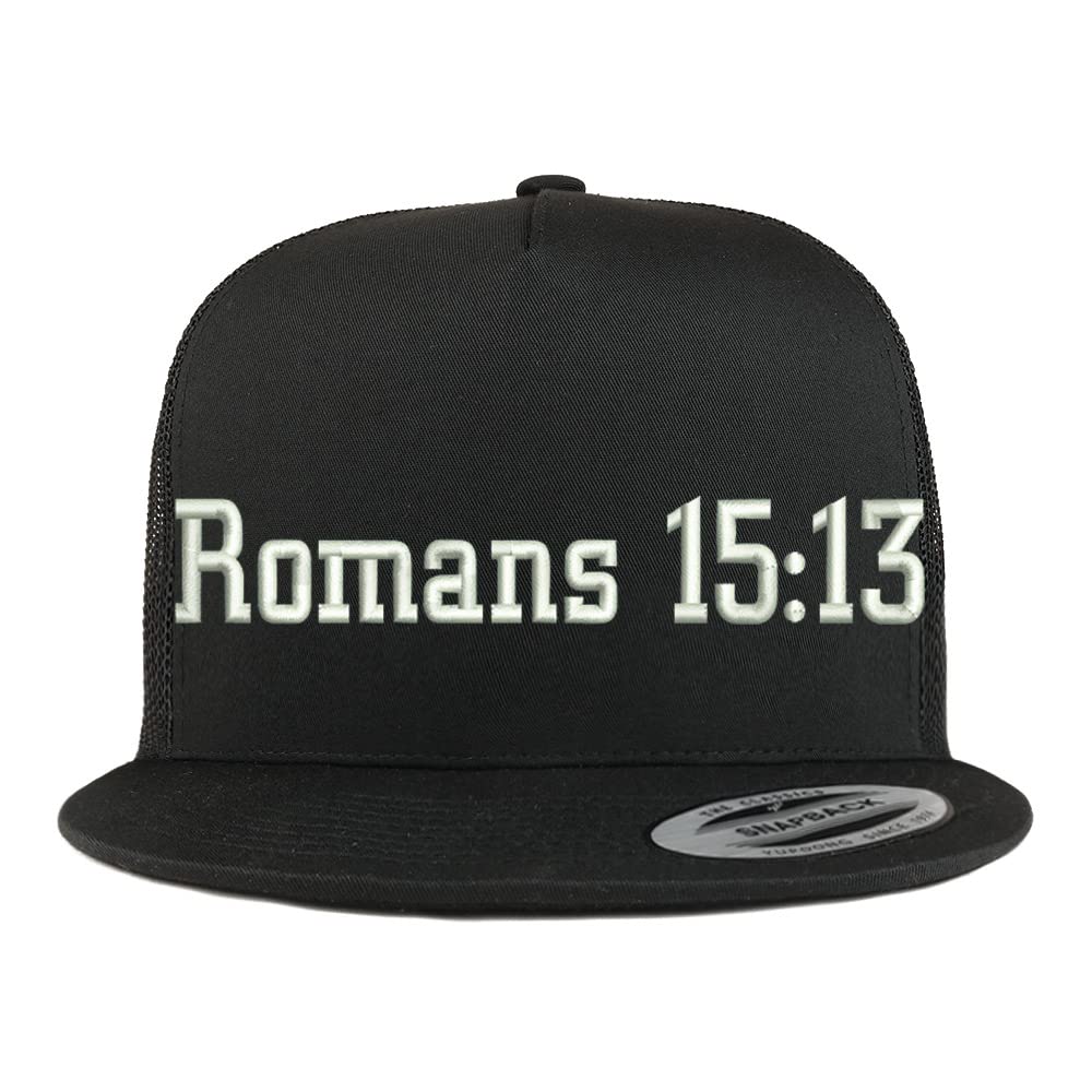 Trendy Apparel Shop Romans 15:13 5 Panel Flatbill Trucker Cap