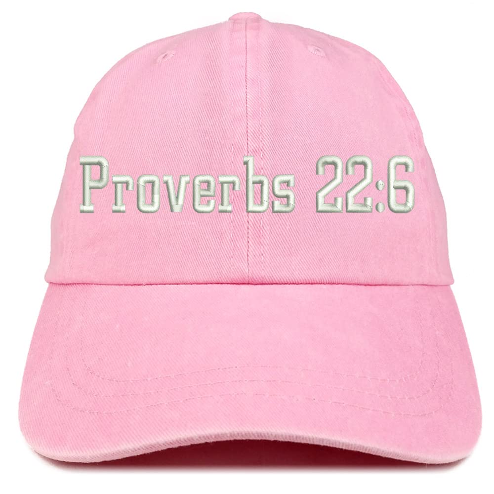 Trendy Apparel Shop Proverbs 22: 6 Washed Pigment Dyed Baseball Cap