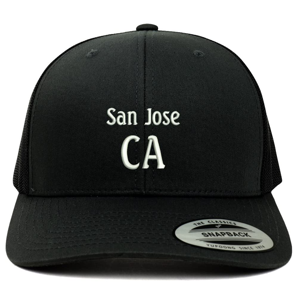 Trendy Apparel Shop San Jose CA Embroidered Retro Fit Trucker Mesh Cap