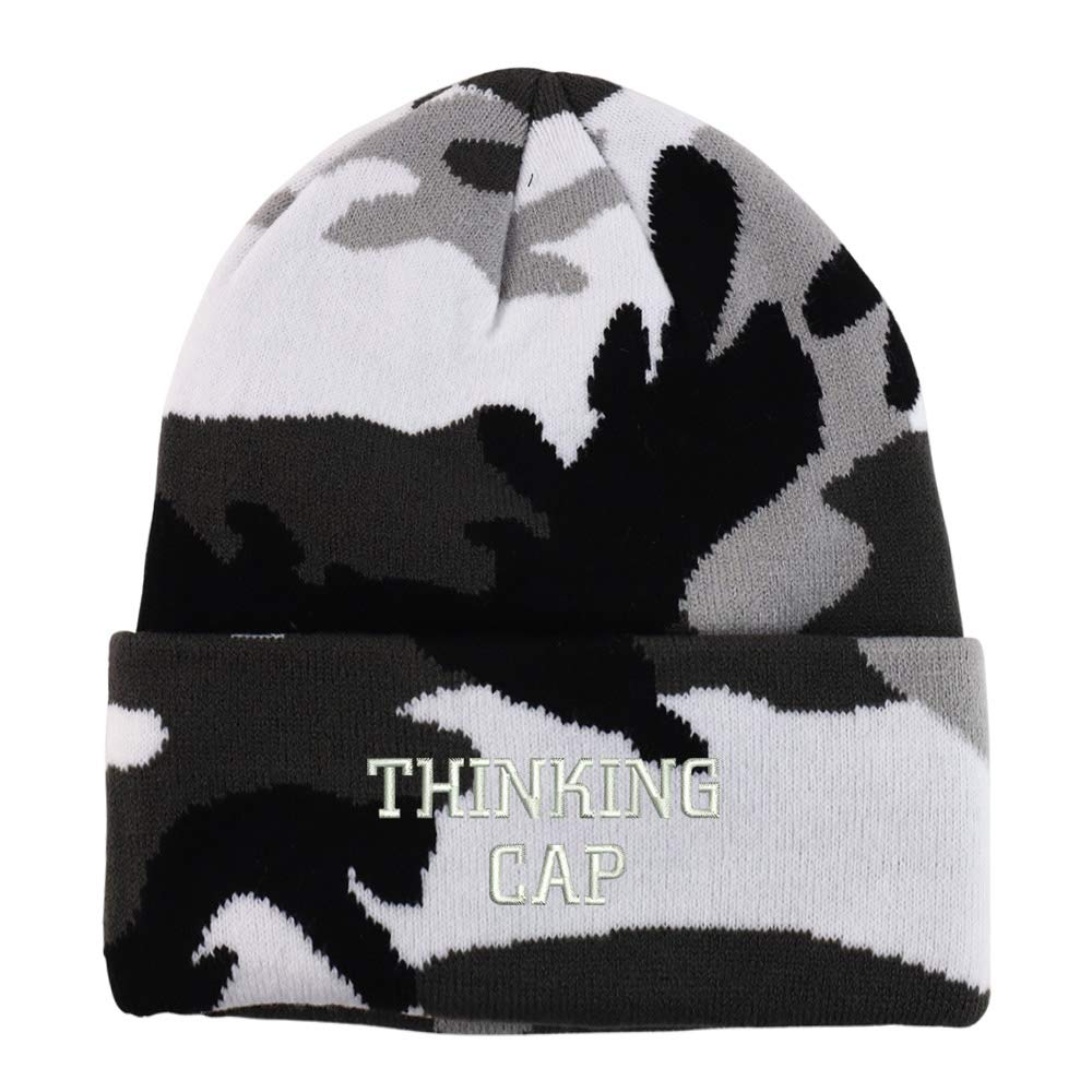 Trendy Apparel Shop Thinking Cap Embroidered Made in USA Camo Beanie