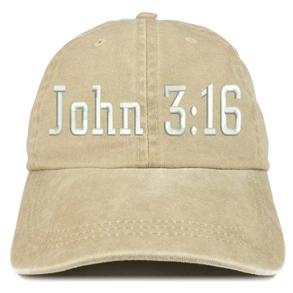 Trendy Apparel Shop John 3:16 Washed Pigment Dyed Baseball Cap