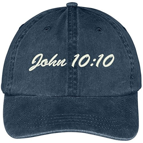 Trendy Apparel Shop Bible Verse John 10:10 Embroidered Pigment Dyed Cotton Baseball Cap