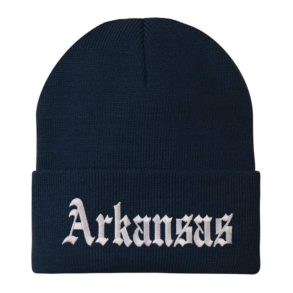 Trendy Apparel Shop Arkansas State Old English Embroidered Long Cuff Beanie