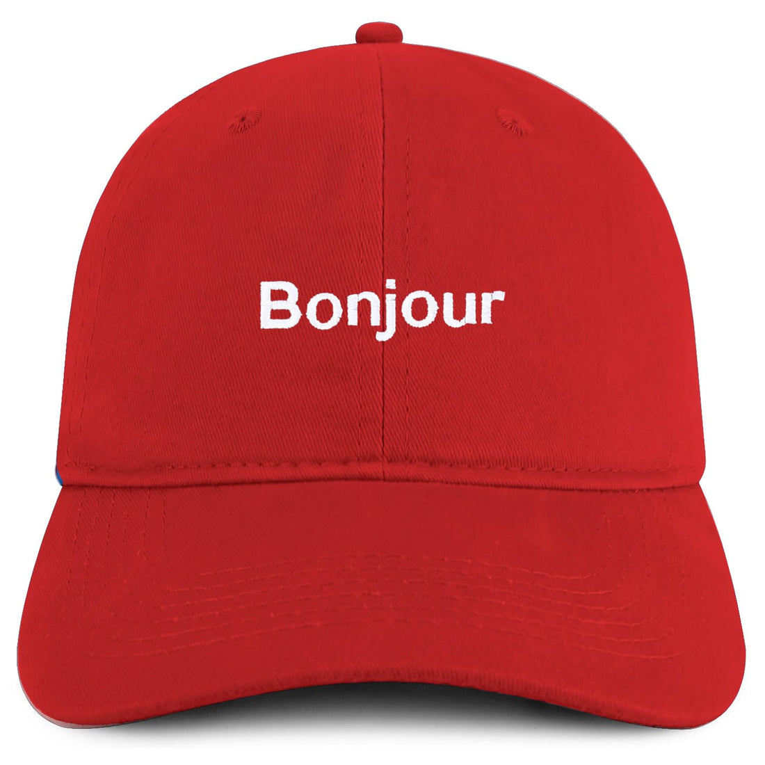 Trendy Apparel Shop Bonjour Embroidered Cotton Unstructured Low Profile Dad Hat